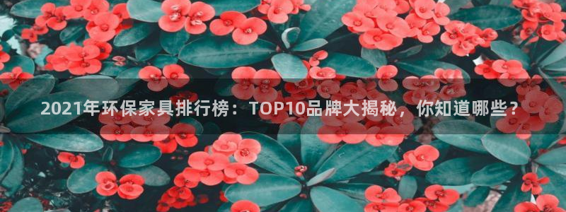 杏耀注册登录：2021年环保家具排行榜：TOP10品牌大揭秘